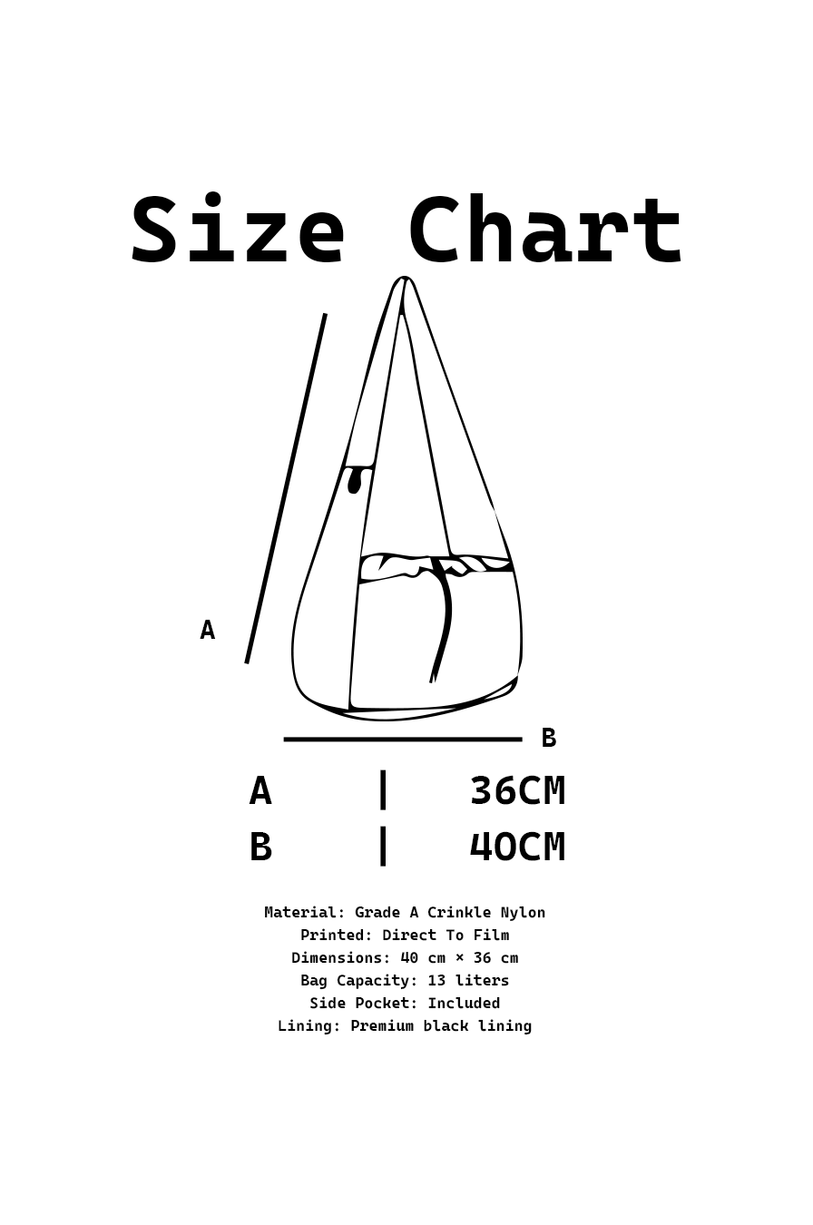 Slingbag Series PGM x Rated Archive — size chart